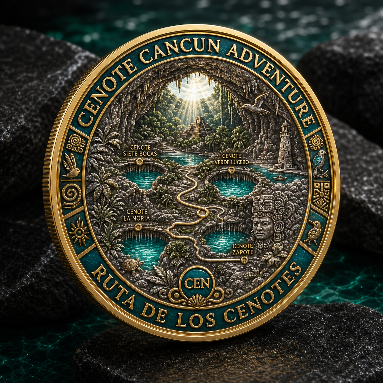 Cenote Cancun Adventure medallion