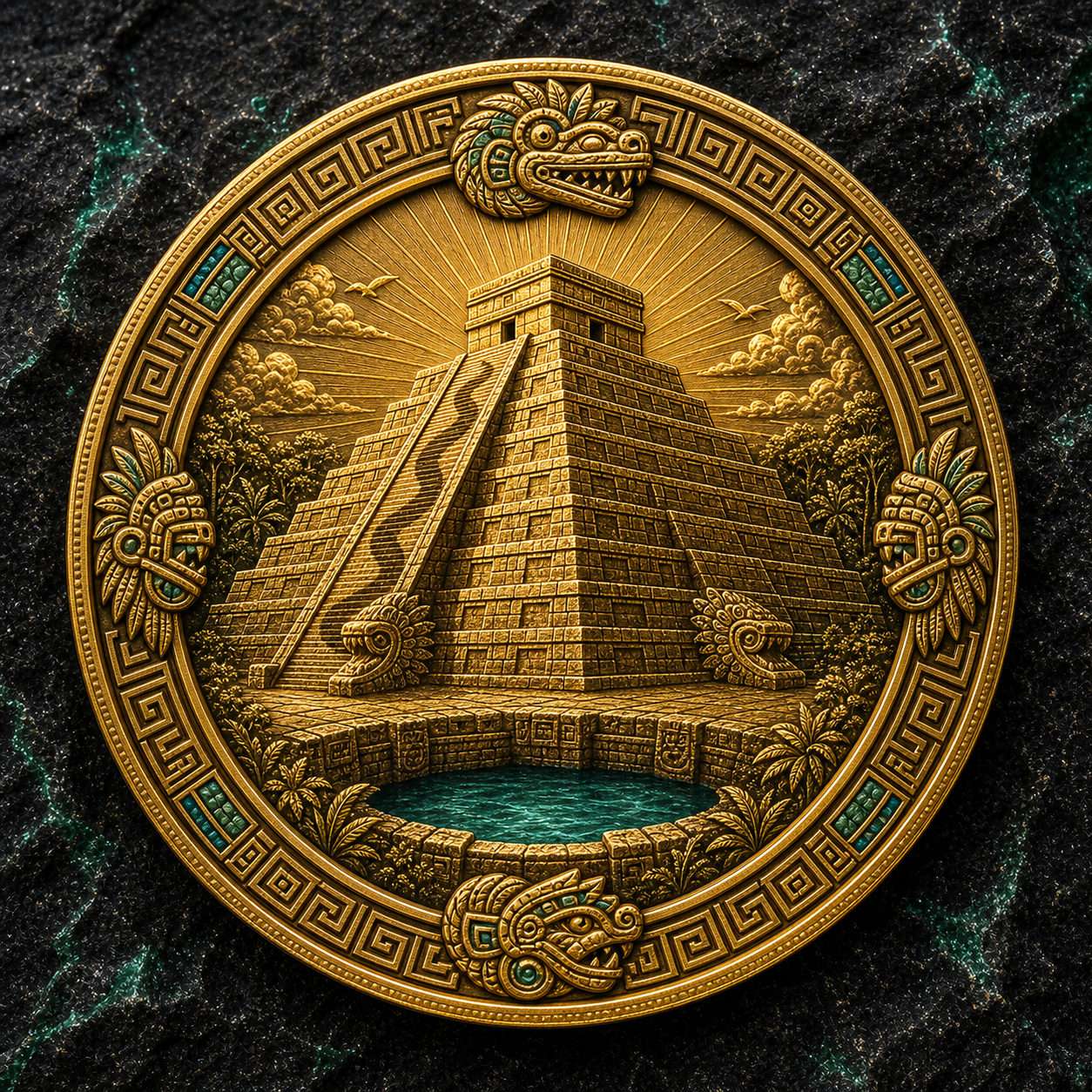 Medallón de Chichén Itzá y Kukulkán
