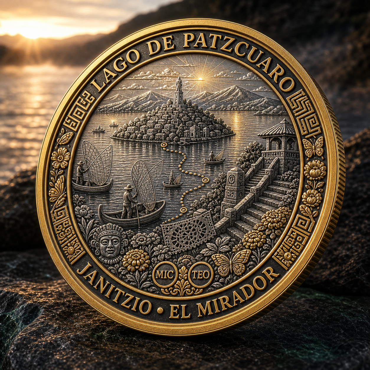 Lago de Patzcuaro Janitzio El Mirador medallion