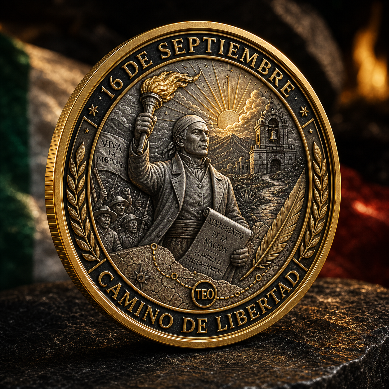 16 de Septiembre Camino de Libertad medallion