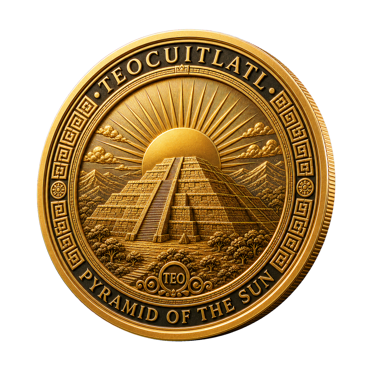 Teocuitlatl Pyramid of the Sun medallion concept