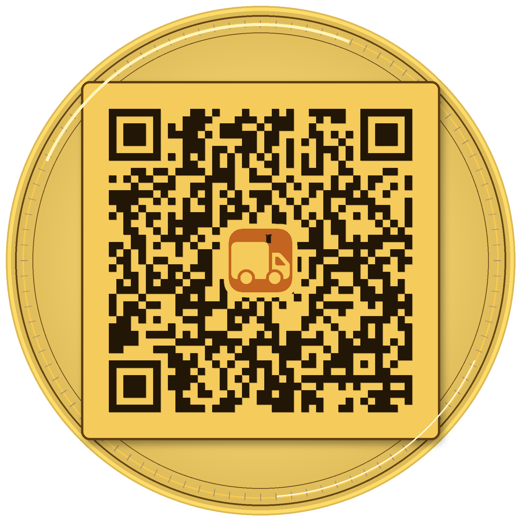 Moneda dorada con QR XRP para apoyo voluntario al creador